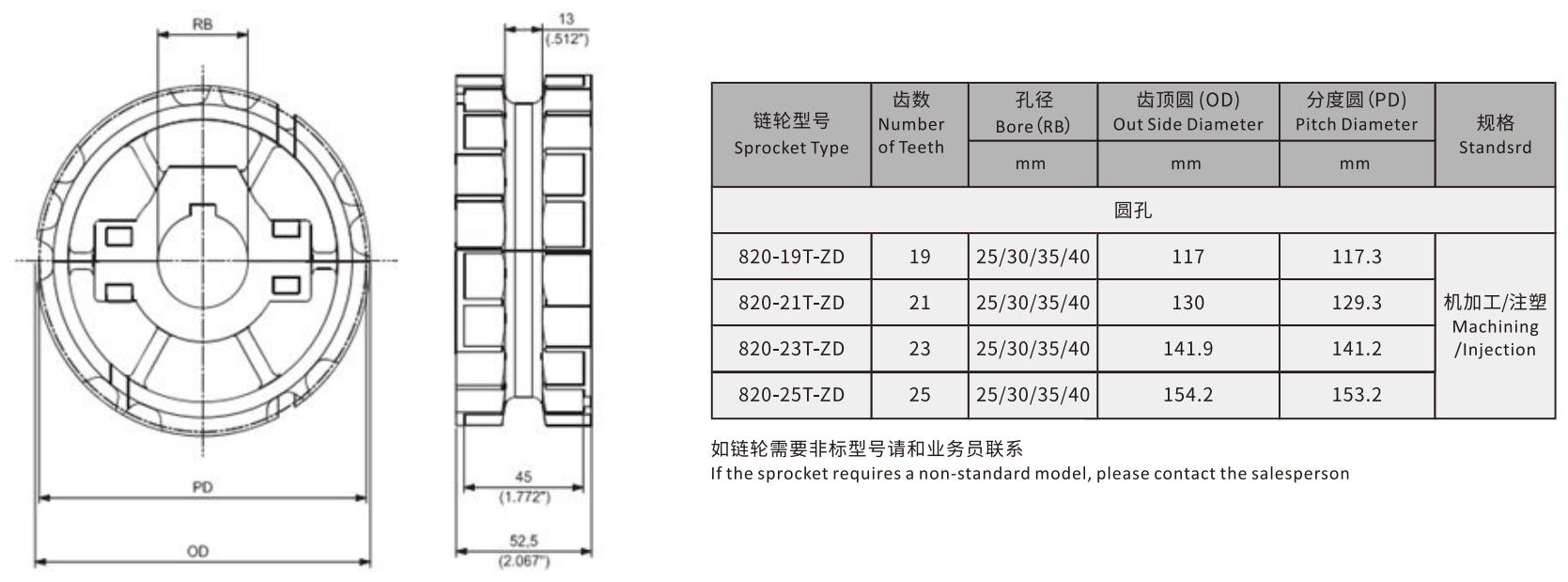 820 Single Hinge Straight Chain Plate Engineering Plastic Sideflex Run Single Chain