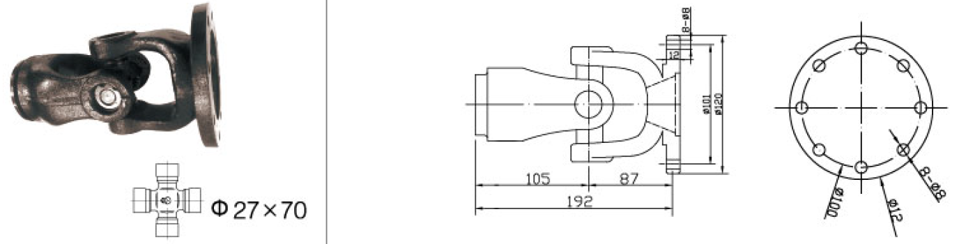 Good Quality Customized Pto Drive Shaft Part C19 Single Shaft Coupling for Sale