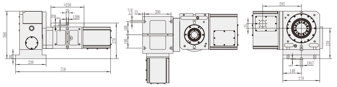 RT-250 Machine CNC Machining Center Parts CNC Turntable Rotary Table for CNC Machinery