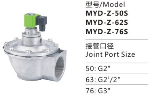 Superior Quality MYD Series MYD-Z-62S Stainless Steel Electromagnetic Pulse Valve for Sale