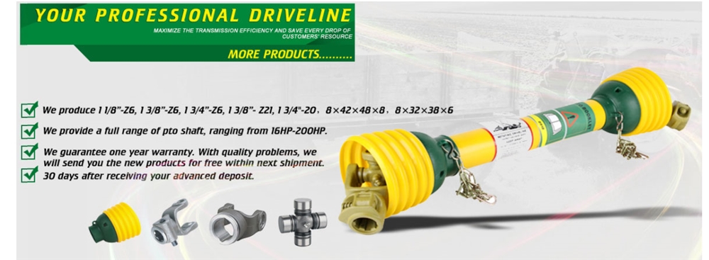 Low Price Agricultural Universal Yoke Tractor Rotavator Pto Cardan Shaft With Spline