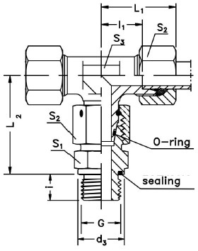 Widely Used Assembled Adjustable Swivel Brunch Tee-ET-R-ED Hydraulic Fitting For Hydraulic Cylinder Parts