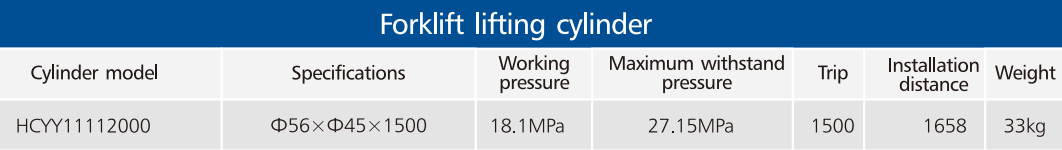 HCYY11112000 Good Quality Professional Factory 33kg Forklift Lifting Hydraulic Cylinder for Forklift