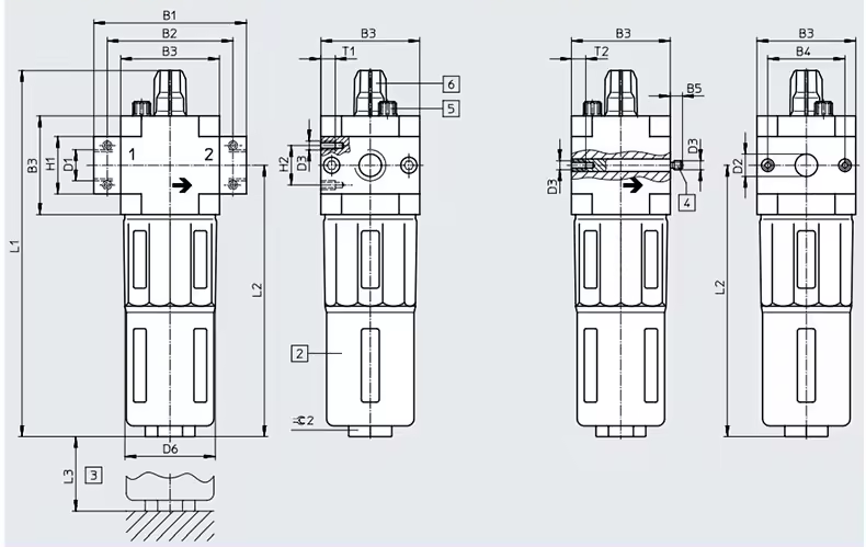 O Series OL Air Source Treatment Unit Pneumatic Air Lubricator Regulator