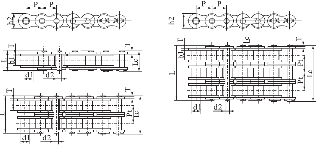 SS40AH-2 SS200H-2 Stainless Steel Heavy Duty Series Roller Chains and Sprockets in Steel