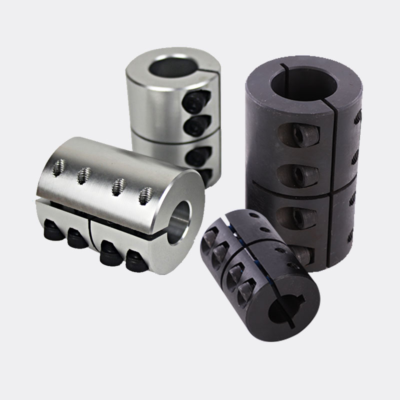 5/8" X 5/8" Black Oxide Steel Two-Piece Clamp Style With Keyway Shaft Rigid Coupling