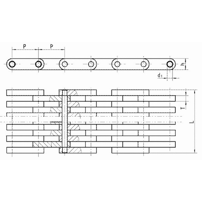 OEM 9JH72T01 9JH11T01 Leaf Pin Chain for Metallurgy and Steel Industry