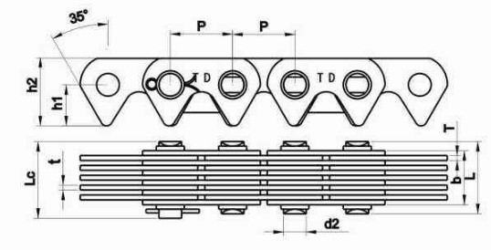 Middle Side Guide Inverted Tooth Contact Silent Chain for 03C C4-120 C4-123 C4-129 C4-132 C4-138 C4-150 C4-320 C4-323