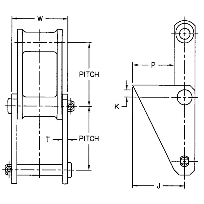 C102-S1 C111-S1 C111C-S1 C132-S1 PW132-S1 MBP132-S1 MBP132C-S1 C188-S1  C Type Combination Chain With S1 Attachment
