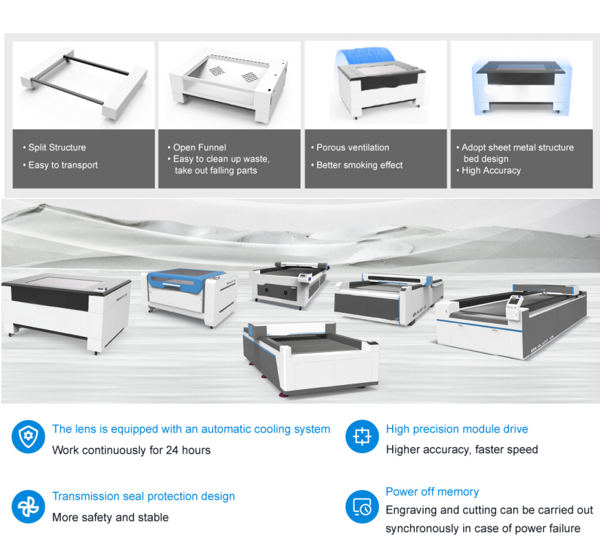 EP 1390N 80w 100w 130W 150wco2 Laser Cutting Machine Engraving Laser Cutter 1300*900mm Co2 Laser Engraving Machines