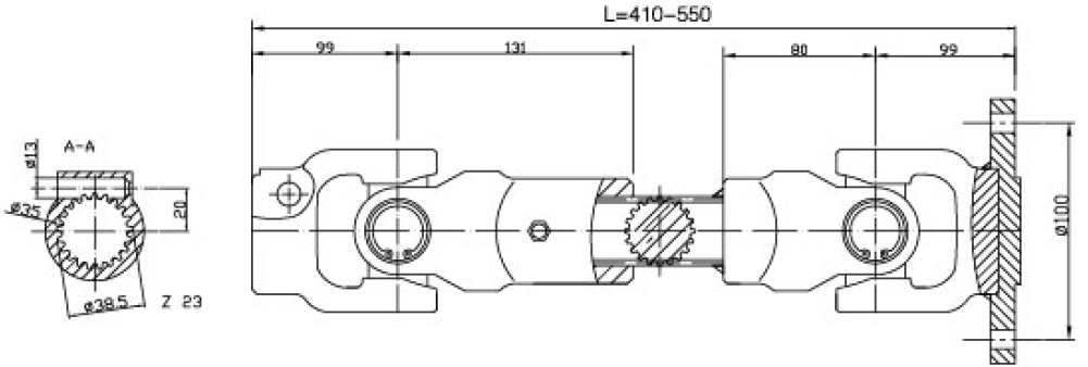 Customized Wholesale Prices AE Series 62A-JS Short PTO Shaft for Agriculture