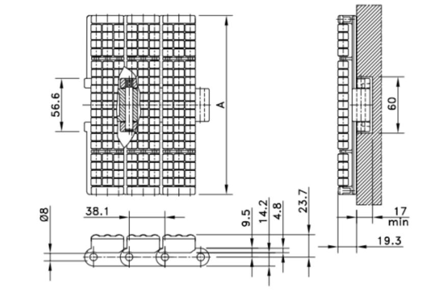 822 Heavy Duty Straight  Sideflex Run Single Hinge Roller Chain