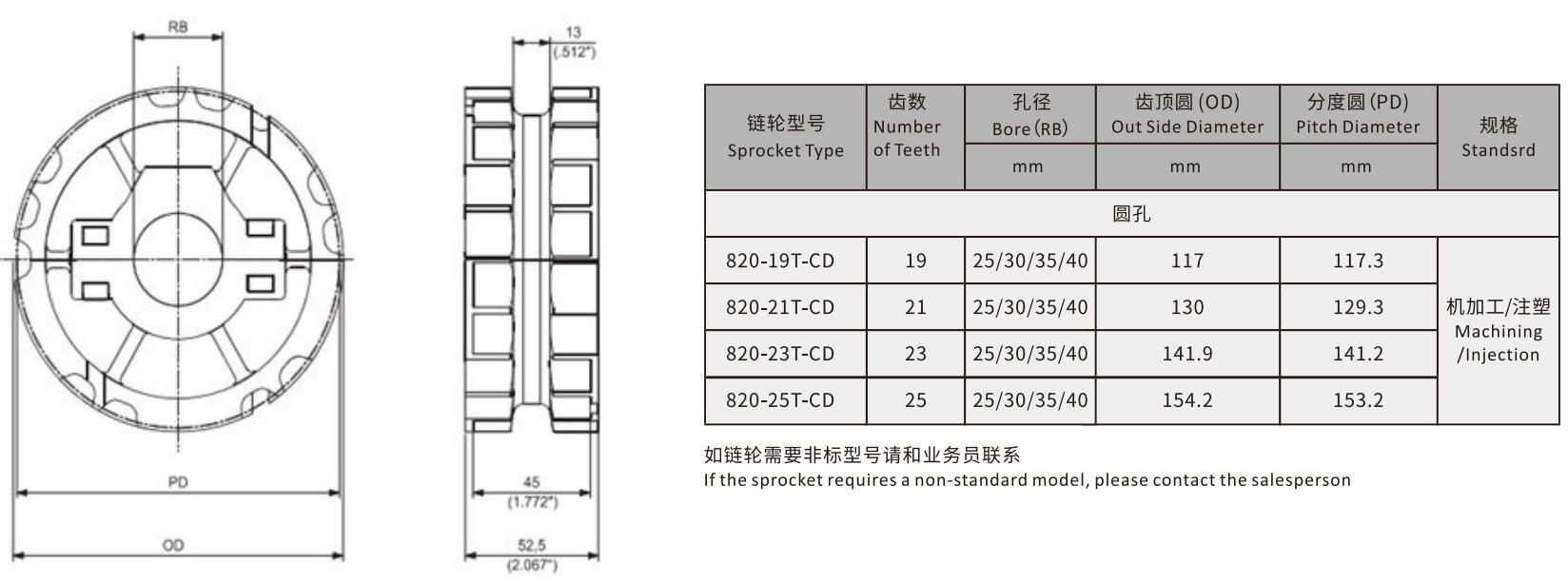 820 Single Hinge Straight Chain Plate Engineering Plastic Sideflex Run Single Chain