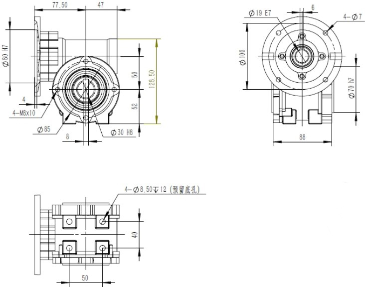 Stainless Steel Casing 2.2KW 3KW 4KW Non Standard Gearbox Reducer for Ocean Vessels Car Washing Machines