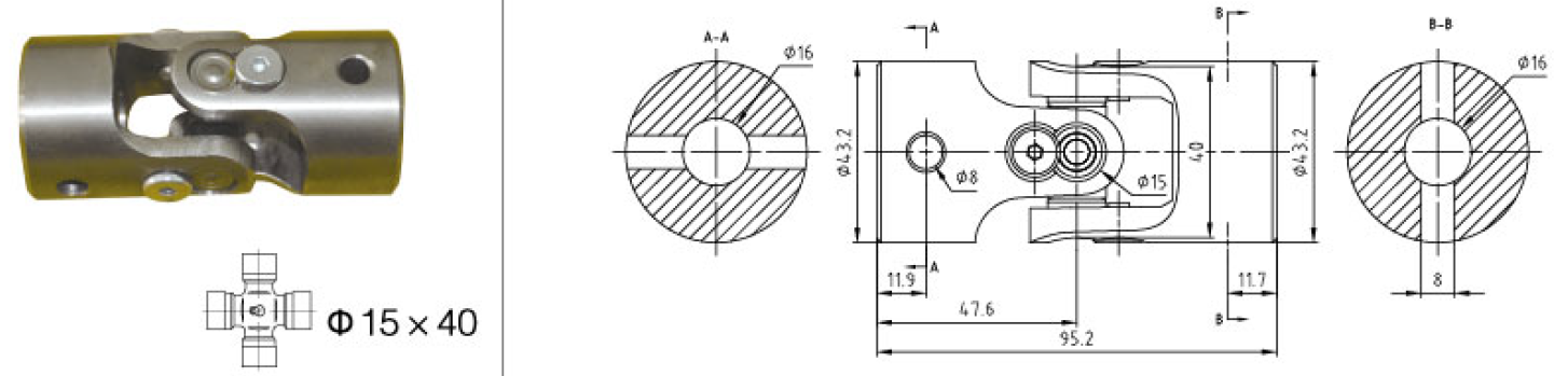 Good Quality Customized Pto Drive Shaft Part C6 Single Shaft Coupling for Sale