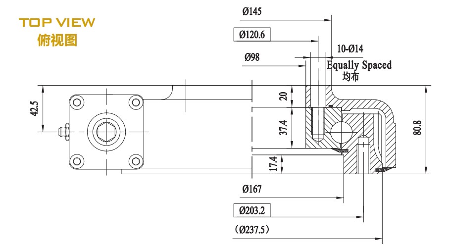 Factory Supply Attractive Price FGE Series FGE7 Slewing Drive Gearbox for Satellite Antenna