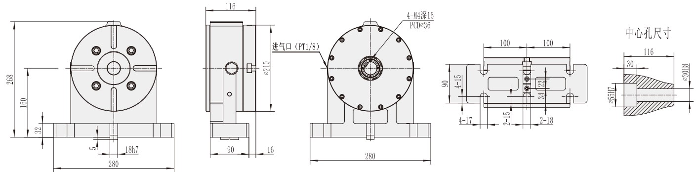 AR-210 Machine CNC Machining Center Accessories CNC Turntable Rotary Table