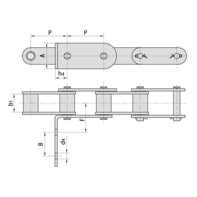 38.4RF2  Agricultural Steel Conveyor Roller Chains