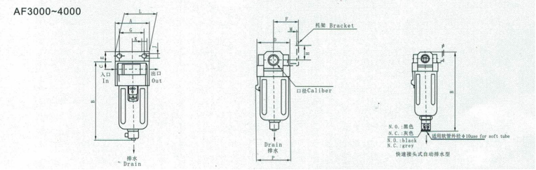 AF Series AF3000-03/02 Air Filter Combination Source Treatment Unit Pneumatic Parts for Compressed Air System
