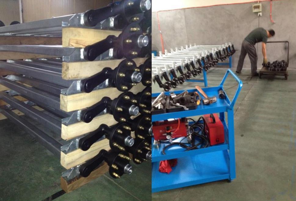Trailer Share Parts Rubber 1.3t Disc Brake Drum Half Torsion Truck Steel Trailer Axle With Disc Brake Wheel Hub