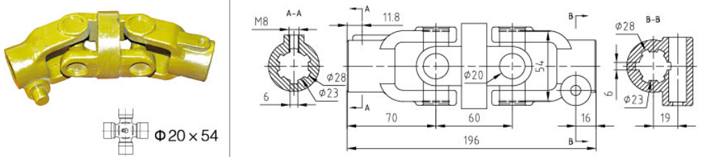 Good Quality Customized Pto Drive Shaft Part CC4 Double Coupling for Sale