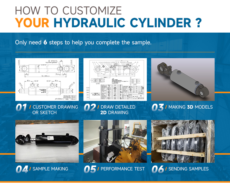 RAYDAFON Custom Made Hydraulic Cylinder for Industrial Vehicle/forklift Steering Hydraulic Cylinder