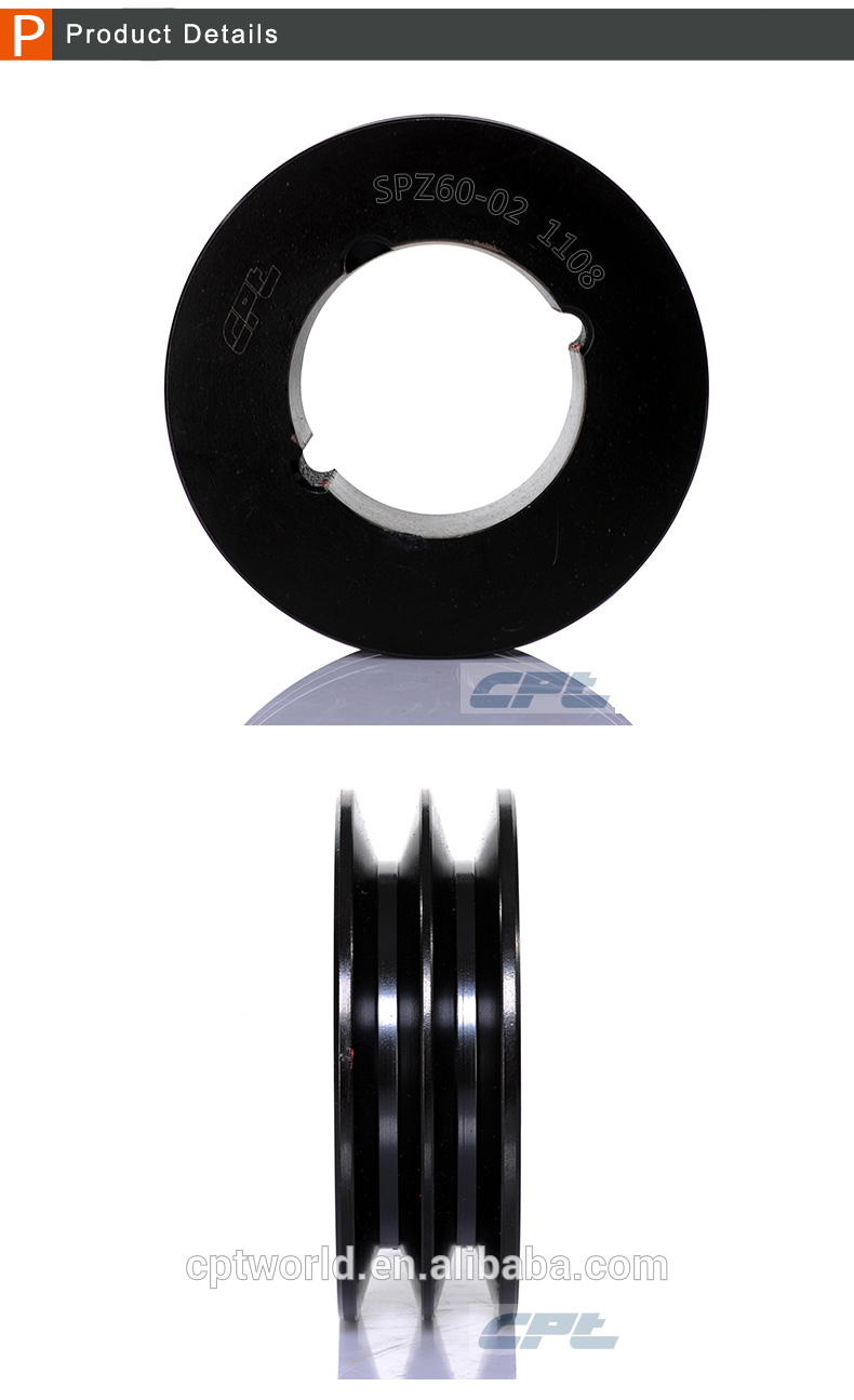 Factory Statically balanced double v groove pulley for SPZ belt