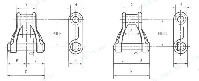 CAST H60 H62 H74 H75 H78 H79 H82 H87 H124 H Class Mill Chain