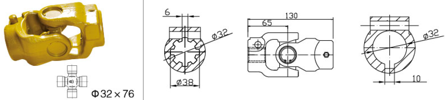 Good Quality Customized Pto Drive Shaft Part C24 Single Shaft Coupling for Sale
