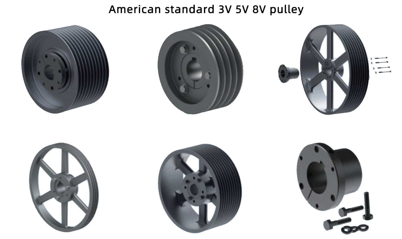 SPA SPB SPC SPZ Groove Cast Iron Die-cast Zinc Alloy Nylon Bushing Bore V Taper Bush Lock Belt Pulleys