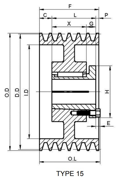 Factory Supply Attractive Price American Standard 4TB Gripbelt Sheaves With Split Taper Bushings