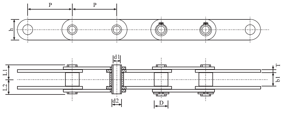 SSC2080HP Stainless Steel Hollow Pin Chain and Sprockets in Steel