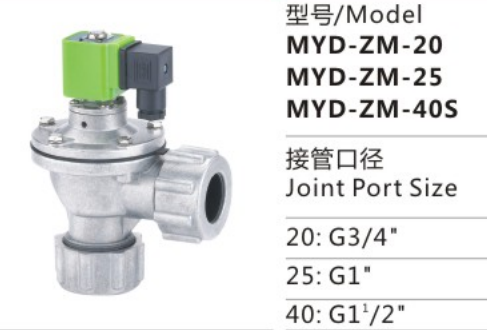 High Quality Durable Using Various MYD Series MYD-ZM-40S Stainless Steel Medium-pressure Electromagnetic Pulse Valve