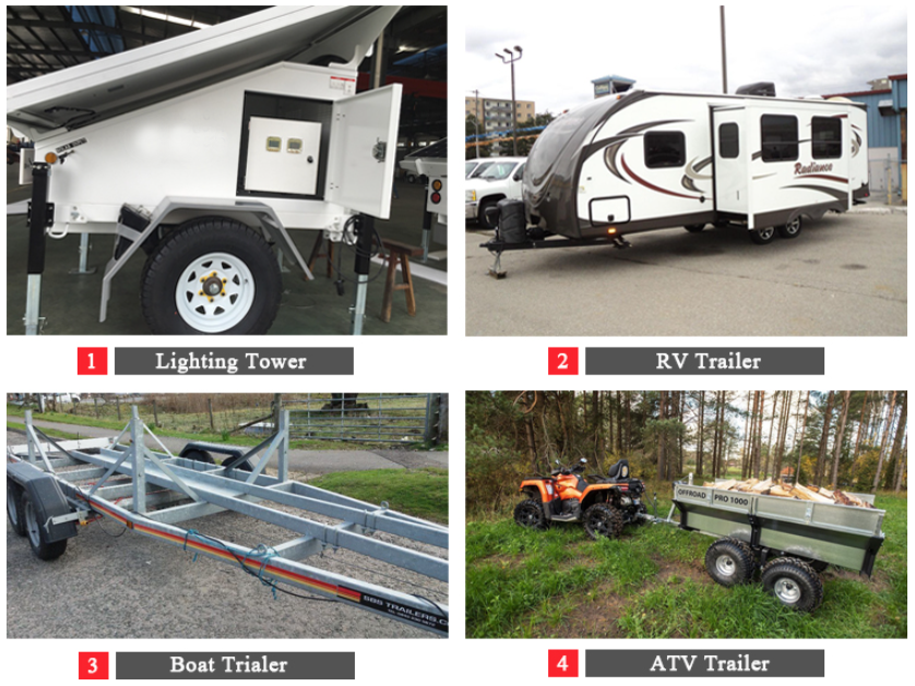 Trailer Share Parts Rubber 1.3t Disc Brake Drum Half Torsion Truck Steel Trailer Axle With Disc Brake Wheel Hub