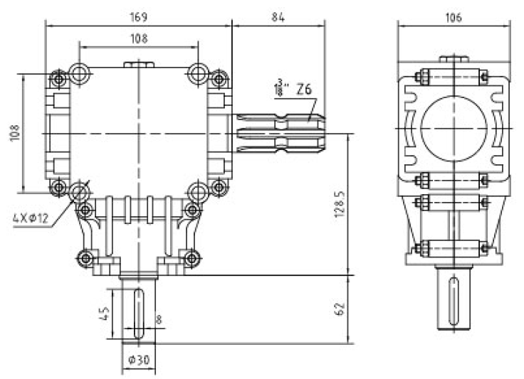 FB01 Agricultural Farm Heavy Duty Lawn Mower Rotary Cutter Transmission Ratio 1:3.78 Gearbox for Sale