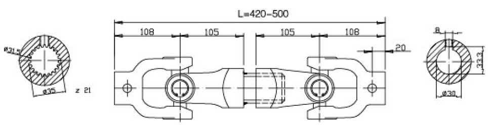 Customized Wholesale Prices AE Series 65A Short PTO Shaft for Agriculture