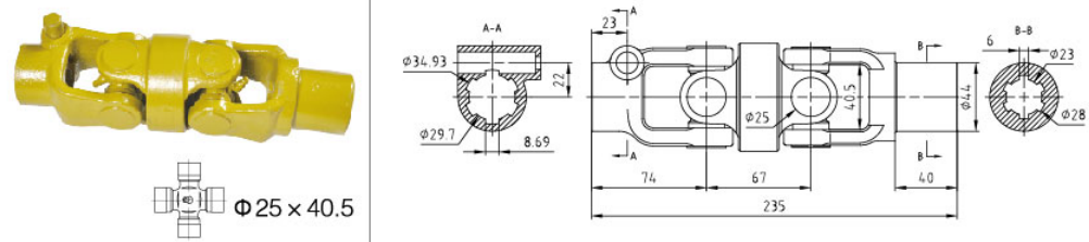 Good Quality Customized Pto Drive Shaft Part CC2 Double Coupling for Sale