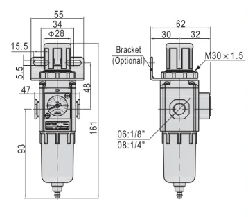 GFR Series GFR300-08/10/15 air Filter Regulator Air Source Treatment Unit for Compressed Air System
