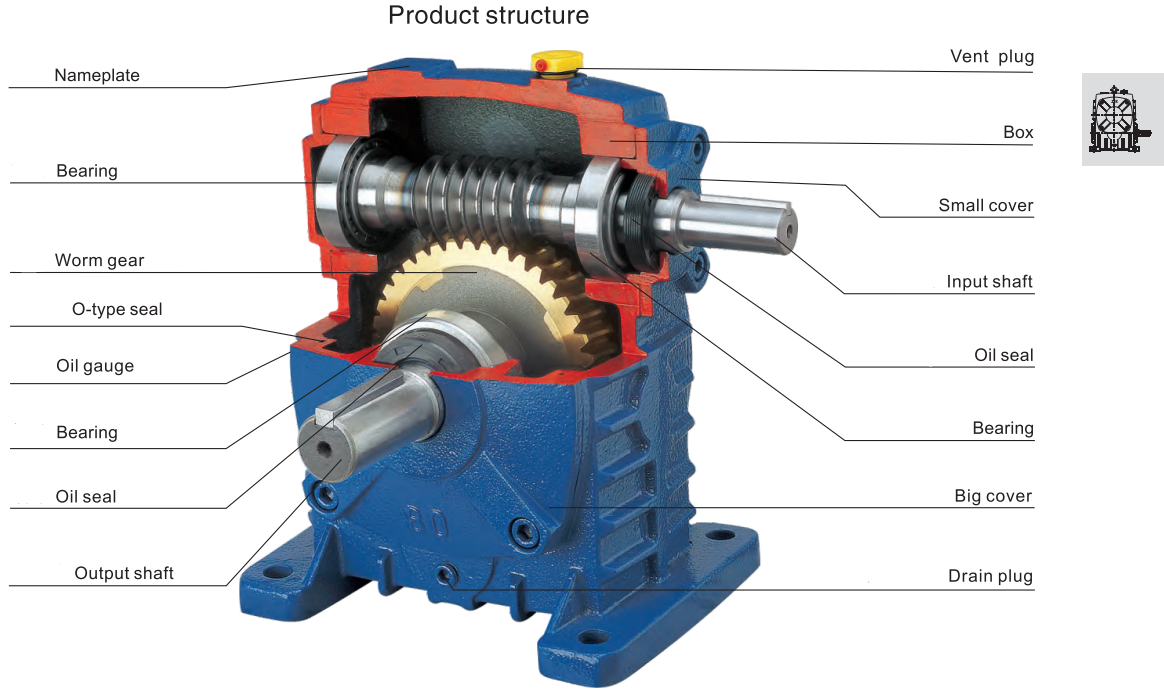 Automobile Transmission  Wp Wpa Speed Reducer Gearbox 60 1 1 20 Ratio Reduction Gearbox
