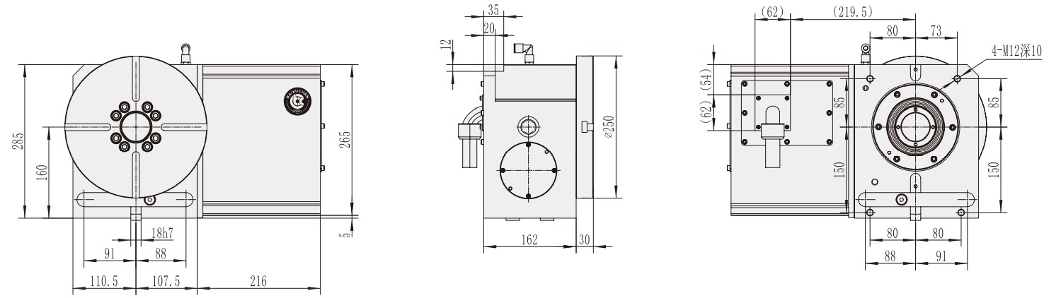 Factory WT-250 Turntable Rotary Router Table For CNC Machining Center Parts