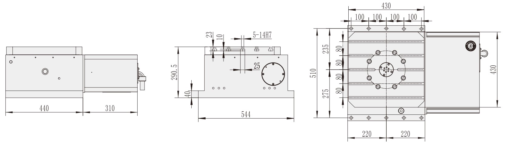 OEM WT-H430 Horizontal micro-positioning Machine Machining Center Parts CNC Turntable Rotary Table
