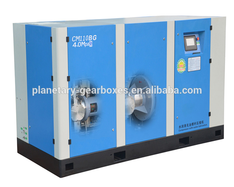 Screw Air Compressor Oil Free Portable Water Lubrication Oil-less Machines Industrial Equipment 40 bar Rotary Electric Head Sale