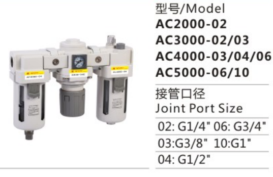 AC Series AC4000-03/04/06 Air Source Treatment Unit Pneumatic Parts for Compressed Air System