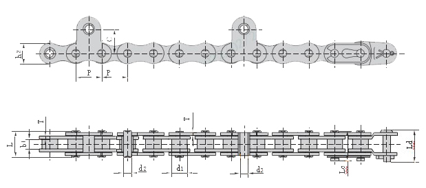 Agricultural Machinery Parts Chain 415F1 415F2 415F3 415F4 415F5 415S 415S-A 415SF1 415SF4 415SF6  Rice Harvester Hoisting Chain