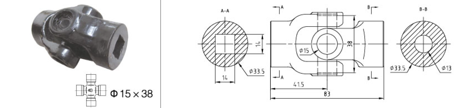 Good Quality Customized Pto Drive Shaft Part C3 Single Shaft Coupling for Sale