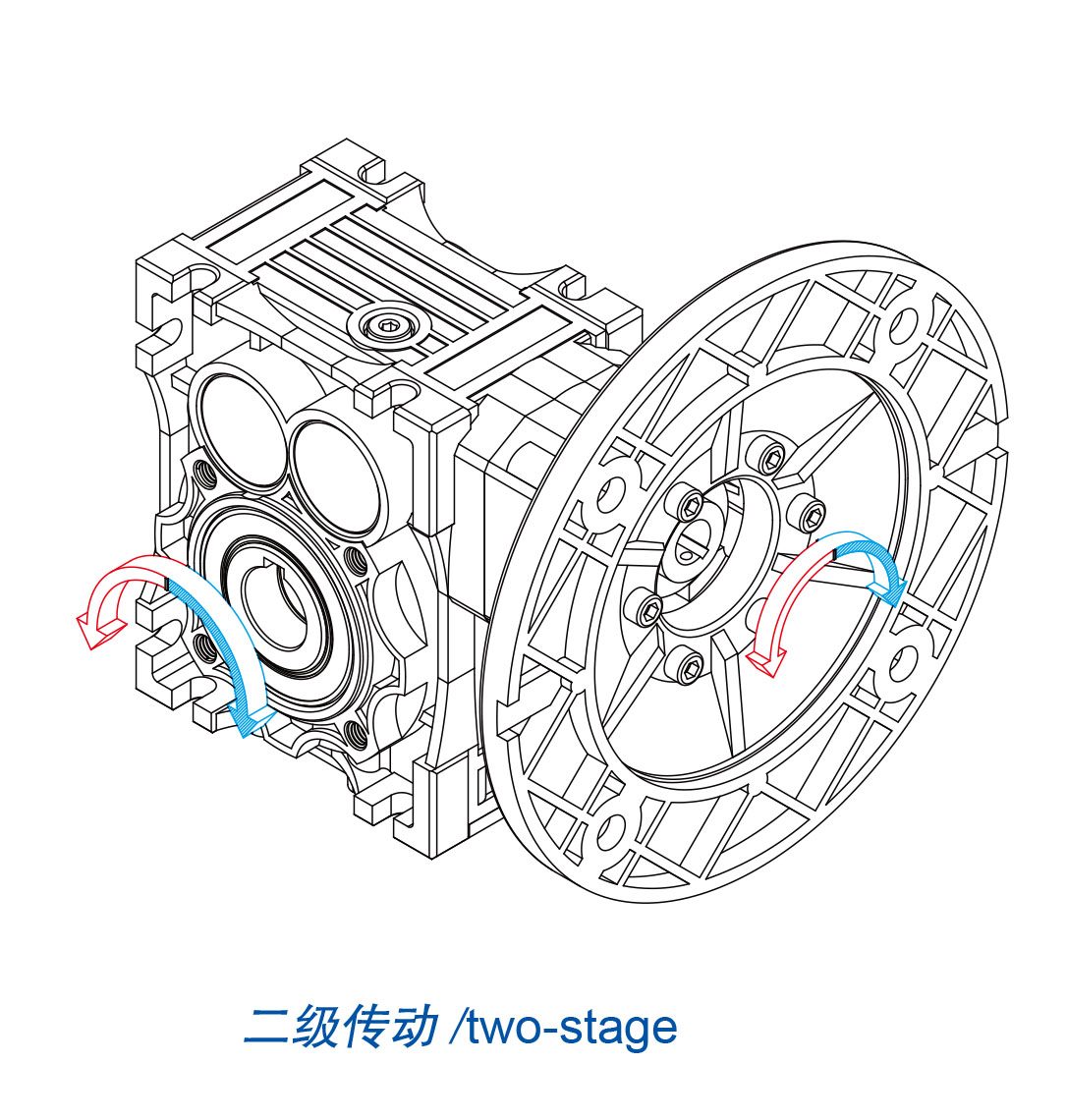 JHG Series Alloy Steel Two Stage Helical-hypoid Gear Units Hypoid Gearbox Reducer