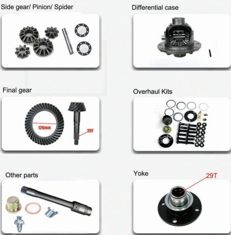 Rear Differential Parts Fit for Toyota Hilux Vigo Fortuner/4runner FRONT With Side Final Gear Pinion Retarder Case Yoke