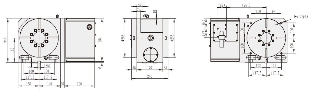 Factory WT-255-2P Machine Machining Center Parts Turntable Rotary Table for CNC Machinery