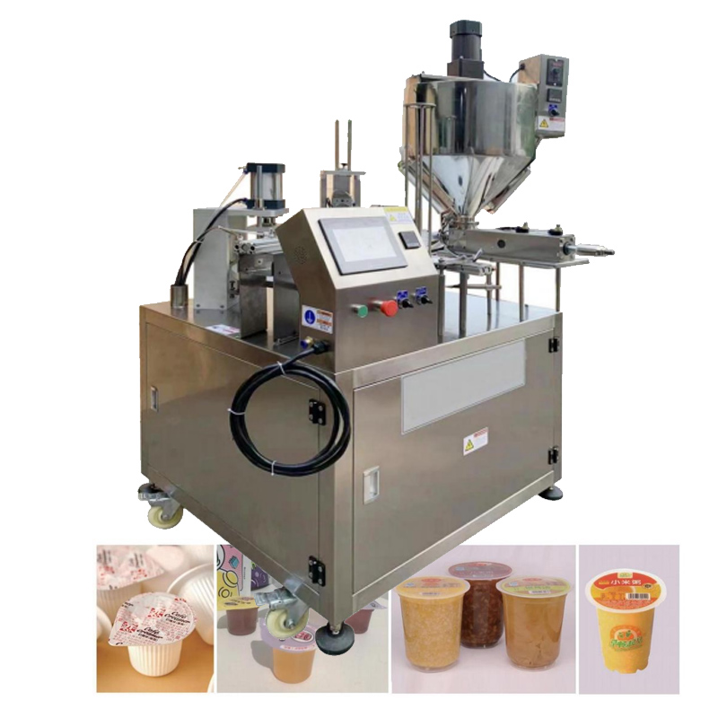 Automatic Cups Filling Sealing Machine for for Yogurt Jelly Congee