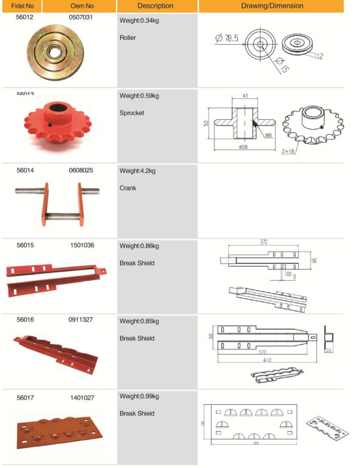 0608025 Agricultural Spare Parts Crank